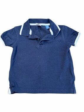 Okaidi, Boys Navy Polo Shirt with White Trim, Size 23 months (2)